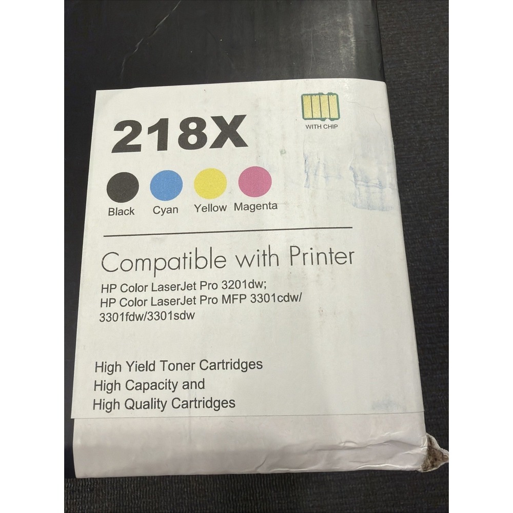 4PK 218A W2180A Toner for HP Color LaserJet Pro MFP 3301cdw 3301fdw [WITH CHIP]